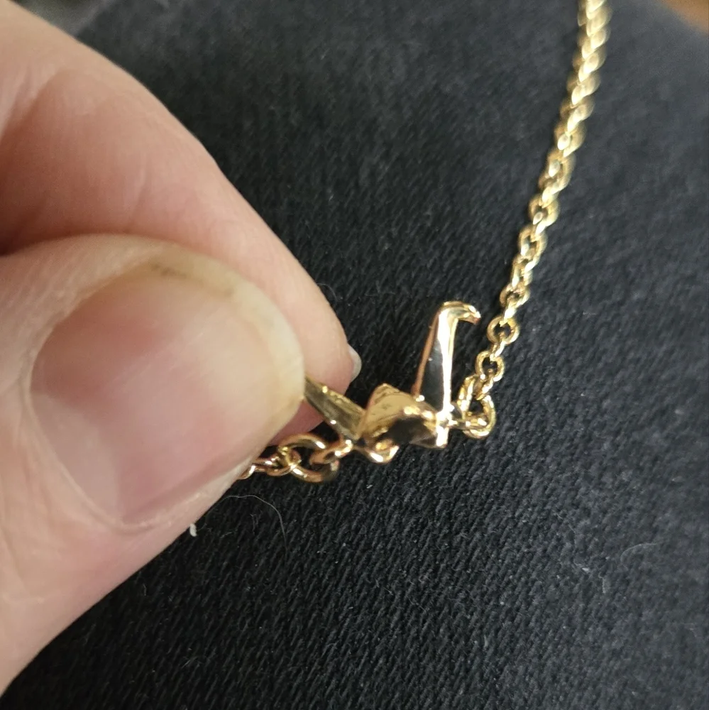 Origami Swan Gold Anklet - Picture 2 of 8